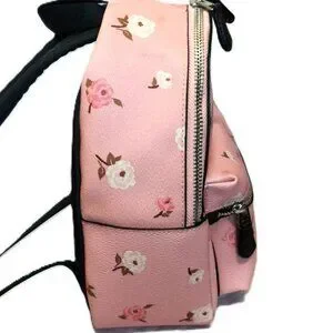 Coach Charlie Medium Backpack - Pebbled Peony Leather backpack Coach Brown in Leather - 54650271 main image 4